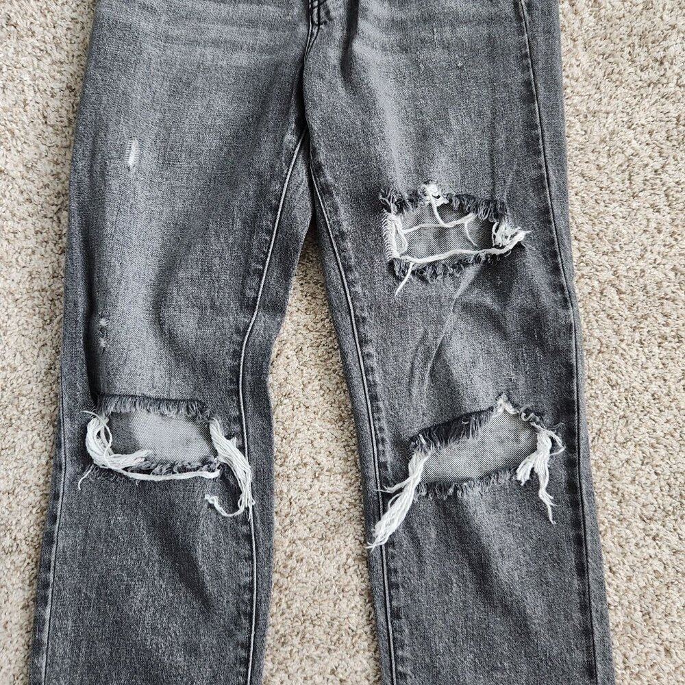 Bdg Slim Straight Gray Button Fly Distressed Jeans - image 8